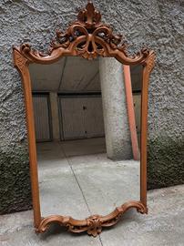 Specchio vintage-cornice-legno intagliata-132×71,5