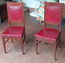 sedie rosse in pelle