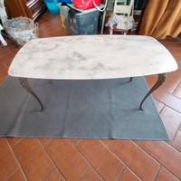 tavolino antico in ottone e marmo 