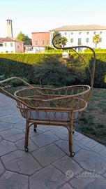 Culla vintage in vimini e bambù