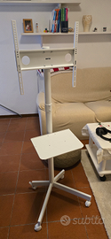 BONTEC Supporto TV da pavimento con ruote per sche