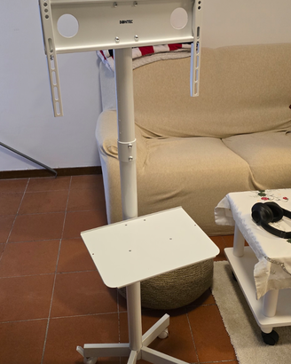 BONTEC Supporto TV da pavimento con ruote