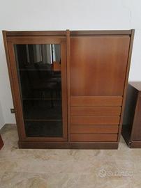sideboard vintage anni 70 in legno scuro  cm. 326