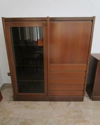 sideboard vintage anni 70 in legno scuro  cm. 326