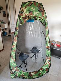 Tenda Spogliatoio camouflage Pop-Up + 2 Sgabelli