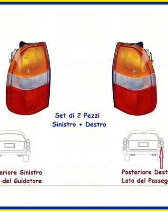 SET 2 FARO FANALE POSTERIORE SX DX PER MITSUBISHI 