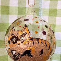 Pallina in vetro dipinta a mano