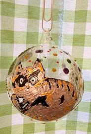 Pallina in vetro dipinta a mano