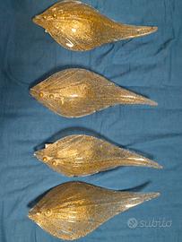 Applique Vetro Murano graniglia dorata 37cm