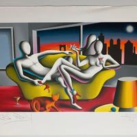 mark kostabi ,serigrafia 43x56