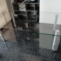 CARRELLO PORTA TELEVISORE IN VETRO