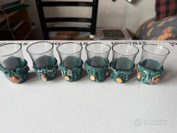Set. di bicchieri piccoli per liquore artigianali.