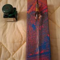 Penna Stilografica vetro rosa con inchiostro 