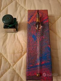 Penna Stilografica vetro rosa con inchiostro 