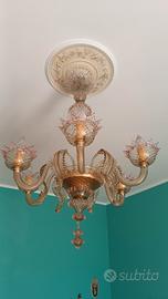 Lampadario in vetro di Murano