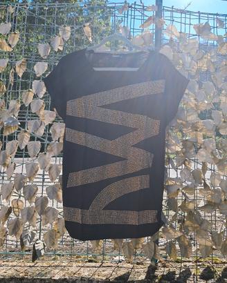 Maglia Nera Smiton con Borchie Dorate Geometriche