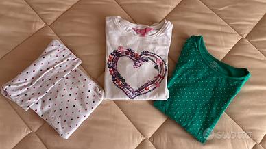 Set magliette in cotone da bambina