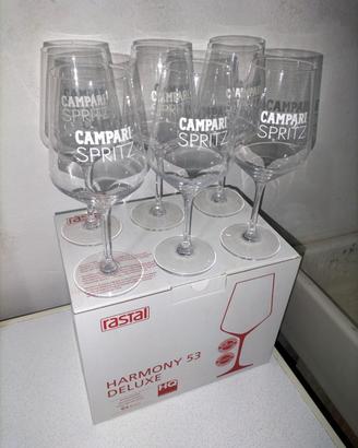 12 Calici Bicchieri da Vino Campari Spritz Nuovi