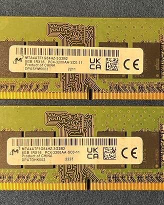 RAM 16GB (2 x 8GB) DDR4-3200 SO-DIMM 260 pin