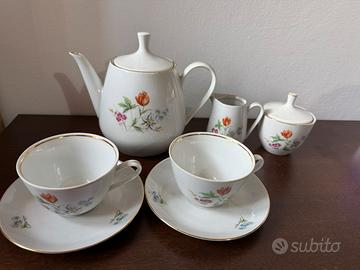 Set da the/caffe vintage colditz porcellana 7 pezz