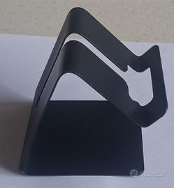 Supporto Smartphone Metallo Nero - Stand da Tavolo