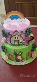Torta scenografica Masha & Orso