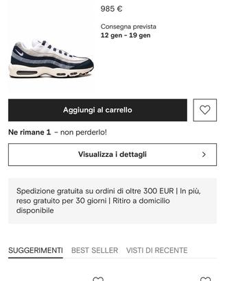 Nike Air Max 95 YANKEES suola bianca 45