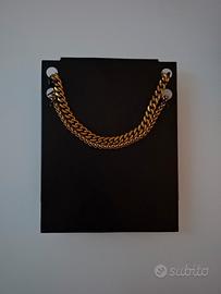 2 collane in acciaio inox colorate d'oro