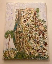 Dipinto olio su tela materico 30x40 -Primavera in 
