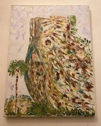 Dipinto olio su tela materico 30x40 -Primavera in 
