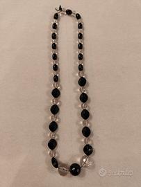 Collana prismi neri e trasparenti 