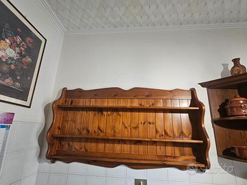 Piattaia / Mensola rustica in legno massello con 