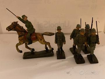 vecchi soldatini cavaliere fanti in pasta  Lineol