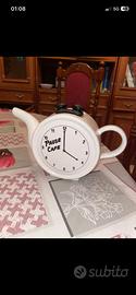 Teiera Vintage Forma Orologio Pause Café Ceramica