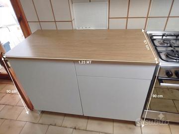 Mobile Isola Cucina IKEA - Piano Legno Bianco