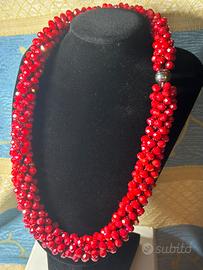 Collana bigiotteria perline in vetro fatta a mano