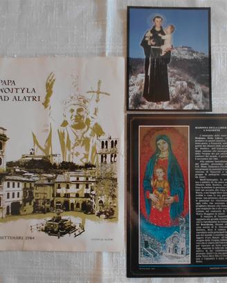 Manifesto Papa Wojtyła ad Alatri + 2 Stampe Sacre 