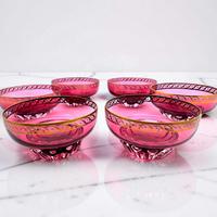 Set 6 Ciotole Murano Rosso Cranberry Attr. Seguso