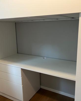 Letto a soppalco con scrivania Ikea