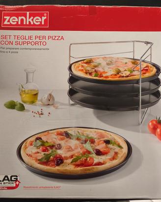 Set teglie per pizza con supporto Zenker