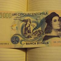 cartamoneta lire 500000 raffaello