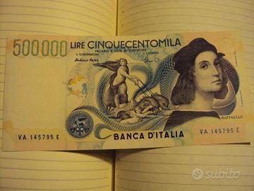 cartamoneta lire 500000 raffaello