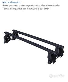 BARRE TETTO FIAT 600 - NUOVE