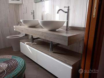 MOBILE BAGNO DOPPIO LAVABO MASSELLO FRASSINO