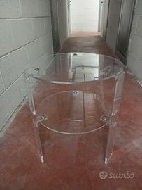 Tavolino rotondo 50 cm in cristallo made in italy