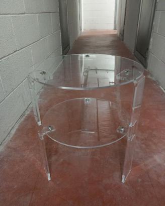 Tavolino rotondo 50 cm in cristallo made in italy