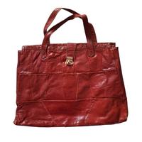 Borsa Bordeaux a mano Pelle Vintage Anni 80