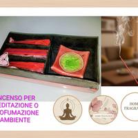 Set Piattino Porta Incenso con Bastoncini per Yoga