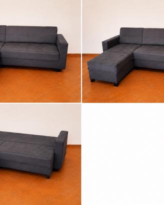 Divani letto angolare con chaise longue e contenit