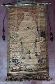Antico pannello tessile religioso ’800/primi ’900